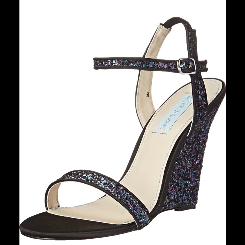 Betsey Johnson Darci Glitter Wedge Heels